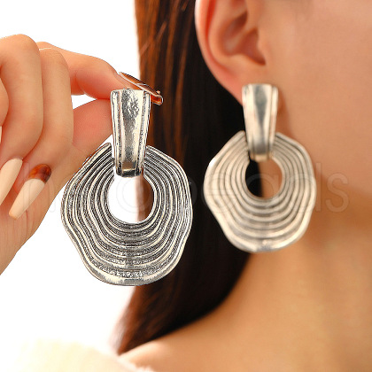 Alloy Dangle Stud Earrings WG1C64B-02-1