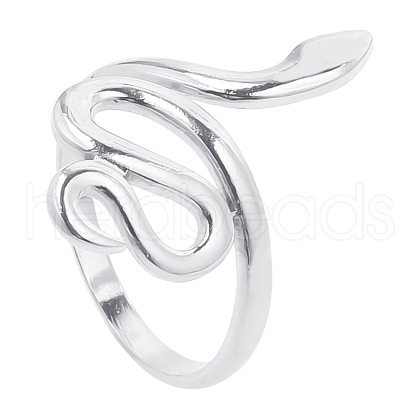 Stainless Steel Snake Wrap Open Cuff Ring for Women SD0367-1-1