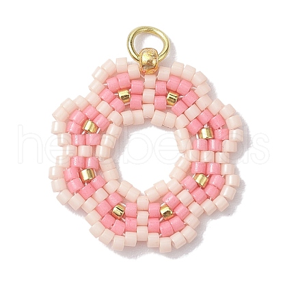 Seed Beads Beaded Charms PALLOY-MZ00205-02-1