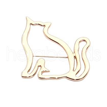 Cat Outline Alloy Brooch PW-WG63C11-01-1