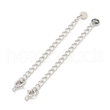 Rhodium Plated 925 Sterling Silver Chain Extender STER-C005-04P-1
