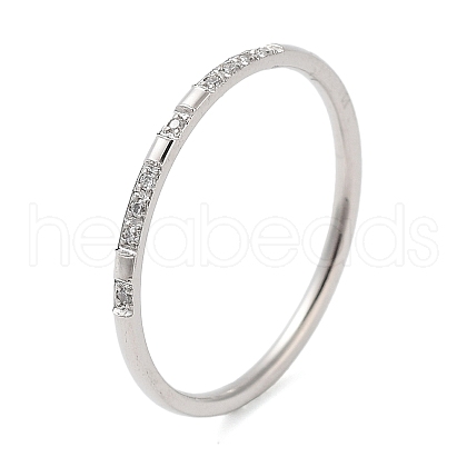304 Stainless Steel Micro Pave Clear Cubic Zirconia Finger Rings RJEW-B068-01C-P-1