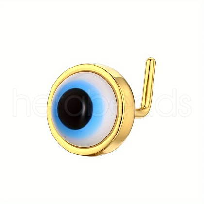 Brass & Resin Evil Eye L-Shaped Nose Rings FS-WG9779A-03-1