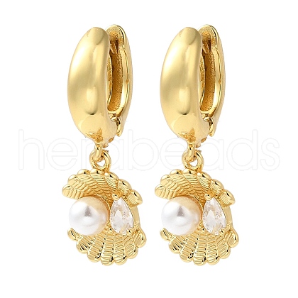 Rack Plating Brass Micro Pave Clear Cubic Zirconia Hoop Earrings EJEW-B062-37G-1