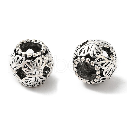 Rack Plating Alloy European Beads PALLOY-S189-02AS-1