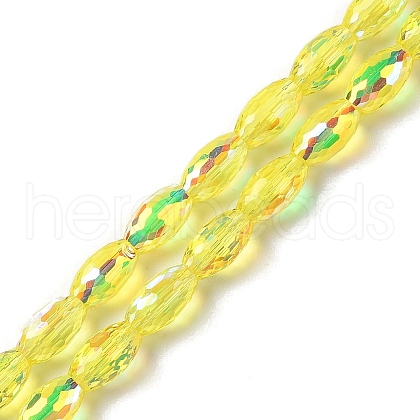 AB Color Plated Transparent Electroplate Beads Strands EGLA-H104-05A-1