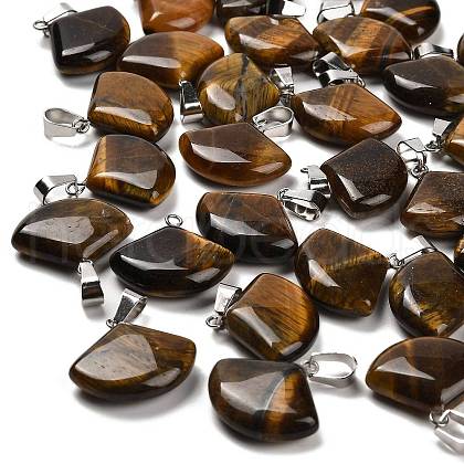 Natural Tiger Eye Pendants G-Z067-05P-08-1