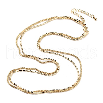 Brass Multi-strand Necklaces for Women NJEW-Q344-03G-1
