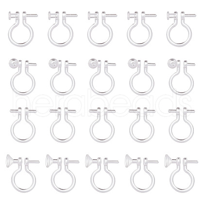 ARRICRAFT 80Pcs 4 Styles Plastic Clip-on Earring Findings KY-AR0001-29-1