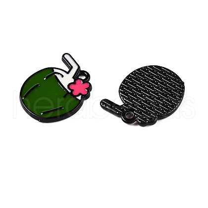 Spray Painted Alloy Enamel Pendants ENAM-T020-23-RS-1