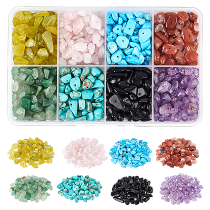  160g 8 Colors Natural & Synthetic Gemstone Beads G-NB0002-59-1