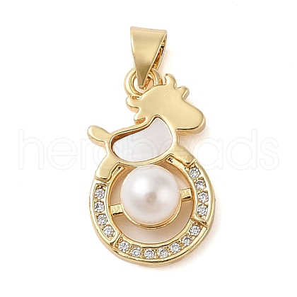 Brass Micro Pave Clear Cubic Zirconia Pendants KK-I712-19G-1
