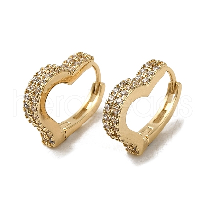 Brass Micro Pave Cubic Zirconia Hoop Earring EJEW-L271-21KCG-04-1