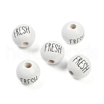 Spray Painted Wood European Beads WOOD-F017-09C-1
