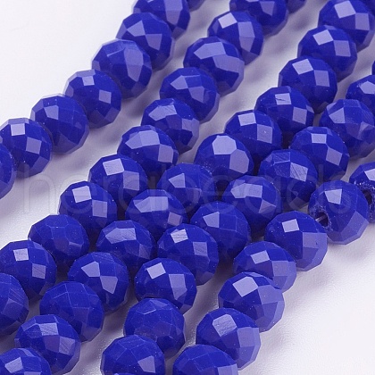 Imitation Jade Glass Bead Strands GLAA-F001-6x4mm-01-1