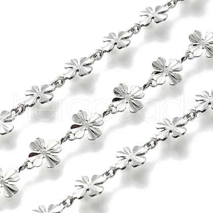 304 Stainless Steel Flower Link Chains CHS-A016-68P-A-1