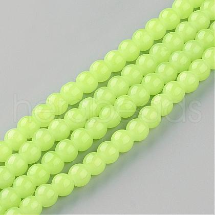 Baking Painted Imitation Jade Glass Round Bead Strands DGLA-Q021-10mm-08-1