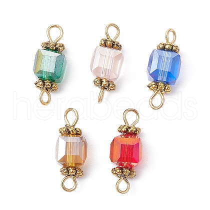 Glass Connector Charms PALLOY-JF02364-01-1