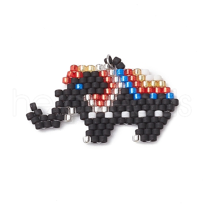 Seed Beads Beaded Pendants PALLOY-MZ00250-01-1