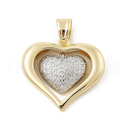 Brass Micro Pave Cubic Zirconia Pendants KK-U047-23G-02-1