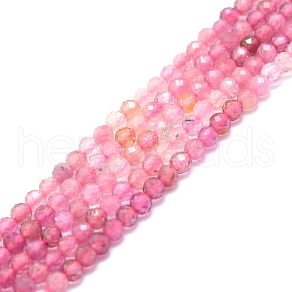Natural Pink Tourmaline Beads Strands G-P457-A02-14B-1