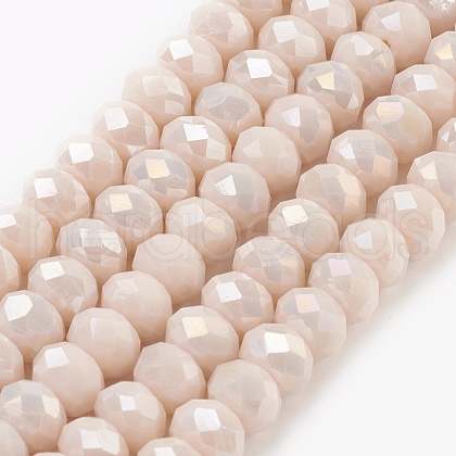 Electroplate Glass Beads Strands X-GLAA-K027-FR-B02-1