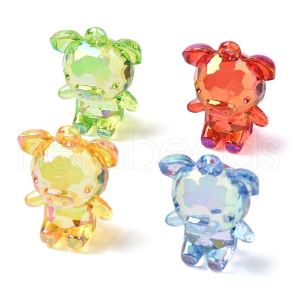 Electroplate Transparent UV Plating Acrylic Pendants OACR-I014-19-1