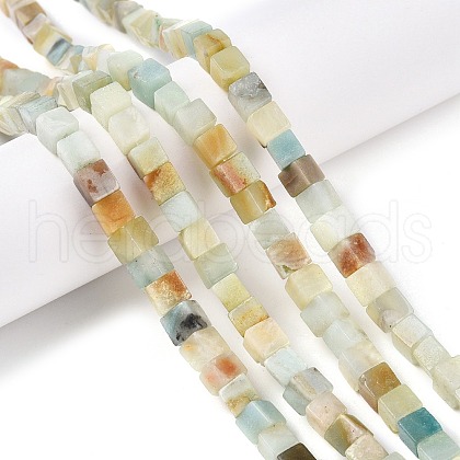 Natural Flower Amazonite Beads Strands G-T139-6x6-31A-1