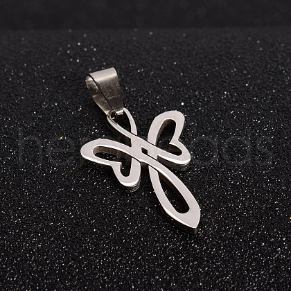 Tarnish Resistant 201 Stainless Steel Angel Pendants STAS-I032-004-1