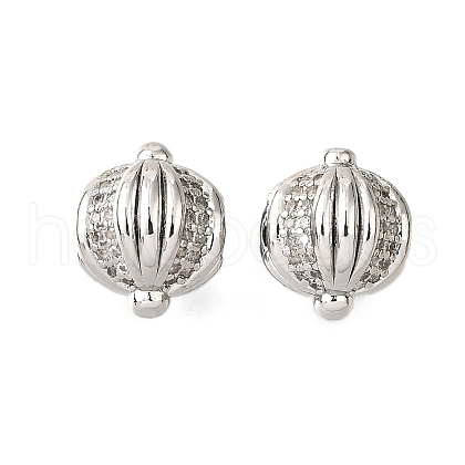 Brass Micro Pave Cubic Zirconia Beads KK-D356-10P-1