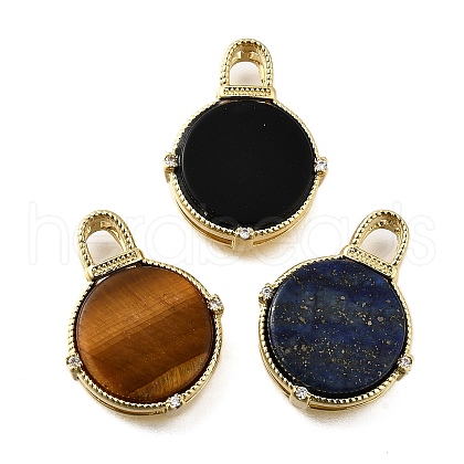 Brass Micro Pave Cubic Zirconia Pendants KK-S523-16G-1