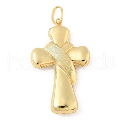Cross Brass Big Pendants KK-M327-07C-G-1