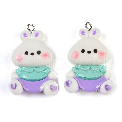 Rabbit Resin Pendants RESI-U004-03D-1