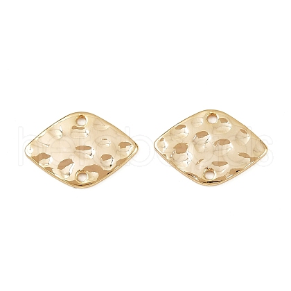 Brass Textured Geometric Connector Charms KK-B137-10G-02-1