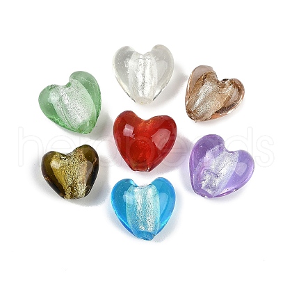 Handmade Silver Foil Lampwork Glass Beads LAMP-Q005-06-1
