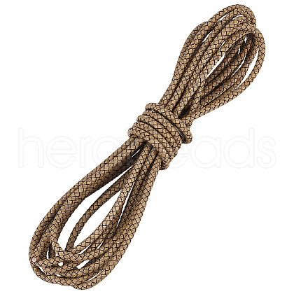 Round Braided Leather Cord OCOR-WH0082-109B-1