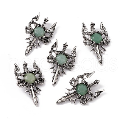 Natural Green Aventurine Pendants G-H281-03G-1