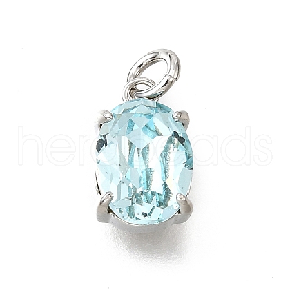 Brass Glass Charms KK-V011-33P-1
