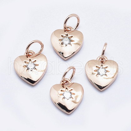 Brass Micro Pave Cubic Zirconia Charms RB-I078-67RG-NR-1