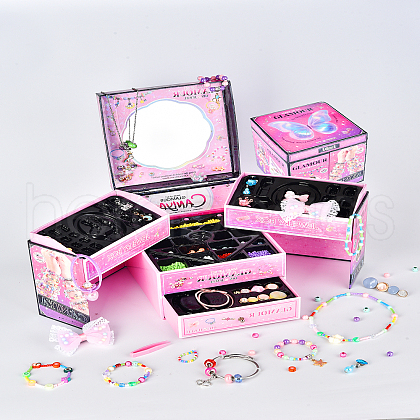 Children's DIY Treasure Jewelry Box AJEW-YWC0001-08-1
