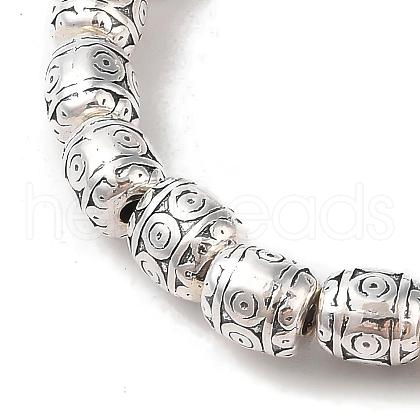 Barrel Tibetan Style Alloy Bead Strands TIBEB-O007-37-NR-1