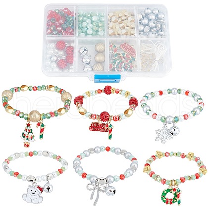 SUNNYCLUE DIY Christmas Bracelet Making Kit BJEW-SC0001-07-1