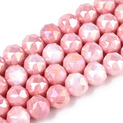 Electroplate Glass Beads Strands GLAA-N010-10mm-04-1