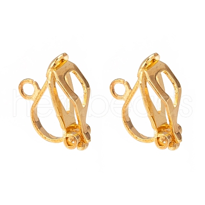 Brass Clip-on Earring Findings X-EC109-G-1