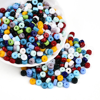 Opaque Colours Glass Seed Beads SEED-N007-P4x6mm-B02-1