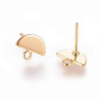 Brass Stud Earring Findings X-KK-F728-32G-1
