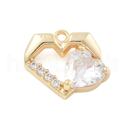 Brass Micro Pave Cubic Zirconia Pendants KK-D283-27G-1