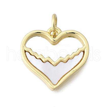 Heart Shape Brass Pendants KK-V010-33G-1