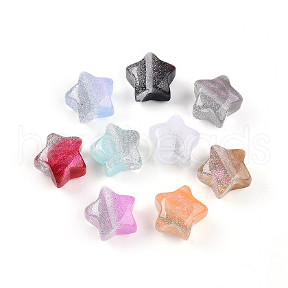 Two Tone Transparent Resin Beads RESI-N042-03A-1