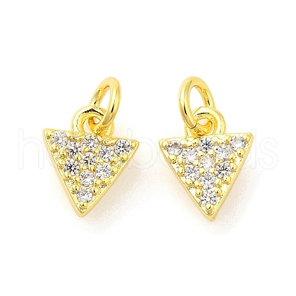 Rack Plating Brass Micro Pave Cubic Zirconia Charms KK-S396-61G-1
